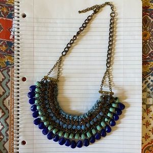 Braided Beaded Statement Necklace